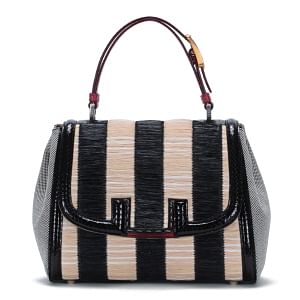 Silvana raffia-striped bag, $1,328, Fendi